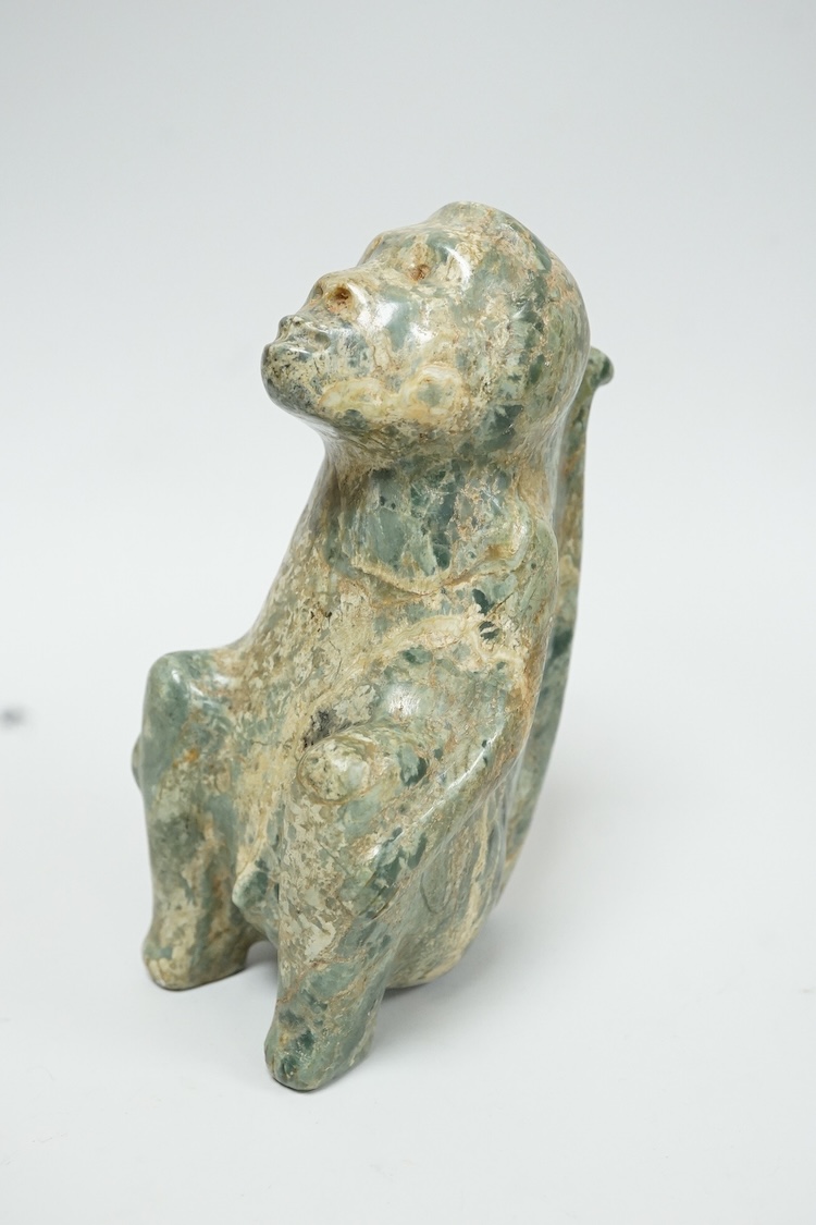 A collection of hardstone carvings, reclining figure 20cm